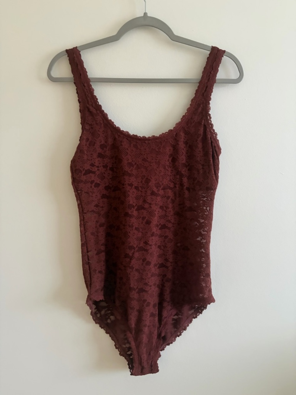 NWOT aerie lace bodysuit- Burgundy size L